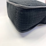 Talbots Black Flat Cordoroy Quilted Satchel Handbag