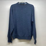 Jhane Barnes Men's Size L Blue Knit Wool Blend Tweed Men's Crew Neck Sweater