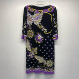 Donna Morgan Size 12-M Women's Black-Multi Pattern Shift Dress