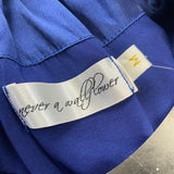 Never a Wallflower Size M Women's Blue Solid 3/4 Sleeve Blouse