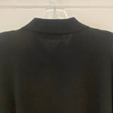 Jhane Barnes Men's Size L Black Knit Wool Blend Solid Men's Long Sleeve Shirt