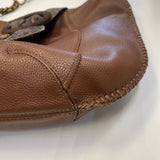 Chi Designed by Falchi Brown Leather Pebbled Shoulder Handbag