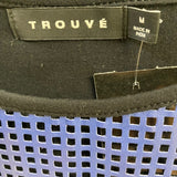 Trouve Size M Women's Black-BLue Cut Out Shell Short Sleeve Top