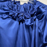 Never a Wallflower Size M Women's Blue Solid 3/4 Sleeve Blouse