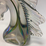 Unicorn Shaped Figurine Iridescent Hand Blown Art Glass