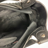 Talbots Black Flat Cordoroy Quilted Satchel Handbag