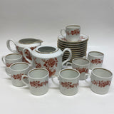 Vista Alegre White-Red Fine China Tea Set