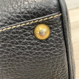 Dolce & Gabbana Black Leather Pebbled Handbag