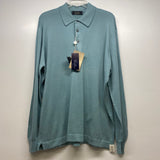 Cellini Men's Size L Mint Knit Cotton Solid Men's Long Sleeve Shirt