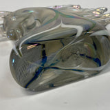 Unicorn Shaped Figurine Iridescent Hand Blown Art Glass