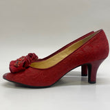 Alex Marie Size 6 Women's Red Embossed Open Toe Shoes