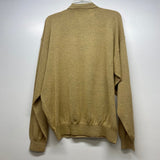 Jhane Barnes Men's Size L Tan Knit Wool Blend Tweed Men's Long Sleeve Shirt