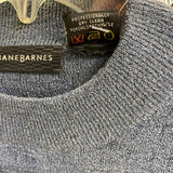 Jhane Barnes Men's Size L Blue Knit Wool Blend Tweed Men's Crew Neck Sweater