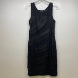 London Times Women's Size 12-M/L Black Patchwork Sleeveless Dress