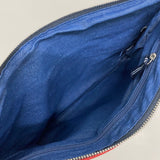 Nautica Red-Multicolored Faux Leather Colorblock Silver Hardware Clutch