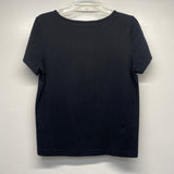 Trouve Size M Women's Black-BLue Cut Out Shell Short Sleeve Top