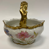 Limoges White-Multicolor Hand Painted Porcelain Basket