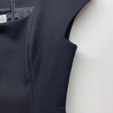 Constance Saunders Size S-6 Black Textured Sleeveless Women's Cotton Blend Dress