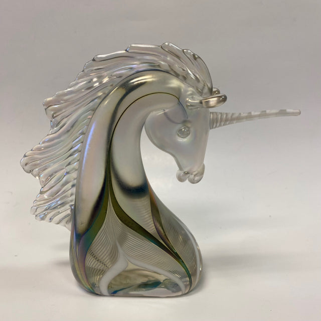 Hand blown glass crystal unicorn hot figurine Vintage