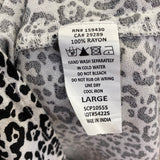 Elan Women's Size L Black-White Animal Print Spaghetti Strap Sleeveless Top