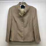 Carlisle Women's Size 6 Tan-Black Pattern Cotton Pencil-Knee Skirt