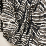 Kenneth Cole Reaction Women's Size S Black-White Animal Print Zip Up Jacket