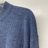 Jhane Barnes Men's Size L Blue Knit Wool Blend Tweed Men's Crew Neck Sweater