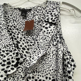 White House Black Market Size S Women's White-Black Pattern Sleeveless Top