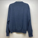 Jhane Barnes Men's Size L Blue Knit Wool Blend Tweed Men's Crew Neck Sweater