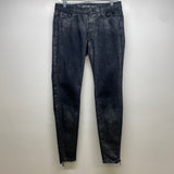 Michael Kors Women's Size 2 Black-Silver Shimmer Skinny Jeans