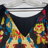 Maeve-Anthropologie Size S Women's Black-Multi Pattern Long Sleeve Dress