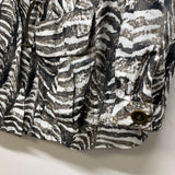 Kenneth Cole Reaction Women's Size S Black-White Animal Print Zip Up Jacket