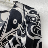 Notations Women's Size S Black-White Pattern Tunic Blouse