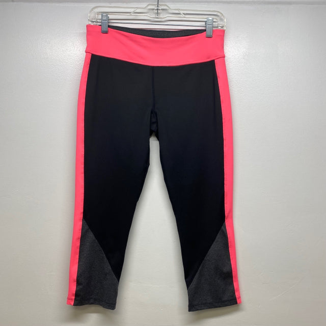 Calvin Klein Women's Size M Black-Pink Color Block Cropped Activewear Pants  – Treasures Upscale Consignment