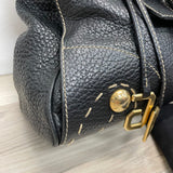 Dolce & Gabbana Black Leather Pebbled Handbag