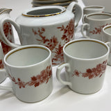 Vista Alegre White-Red Fine China Tea Set