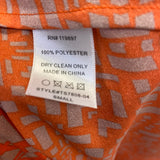 Collective Concepts Women's Size S Orange-Multi Geometric Short Sleeve Top