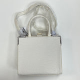 Snob Essentials White Textured Faux Leather Shoulder Handbag