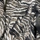 Kenneth Cole Reaction Women's Size S Black-White Animal Print Zip Up Jacket