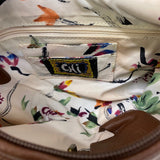 Chi Designed by Falchi Brown Leather Pebbled Shoulder Handbag