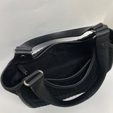 Talbots Black Flat Cordoroy Quilted Satchel Handbag