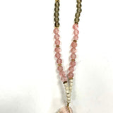 Panacea Peach-White Quartz and Howlite Necklace