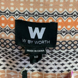 W by Worth Women's Size 10 Brown multi Pattern Rayon Maxi Skirt