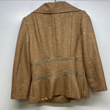 Tracy Reese Women's Size S Tan Shimmer Double Breasted Jacket