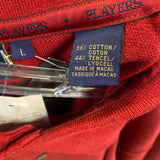 Bobby Jones Red Size L Knit Cotton Blend Textured Men's Men's Long Sleeve Shirt