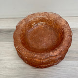 Laura Glass Works Peach Flower Glass Set of 11 Bowls