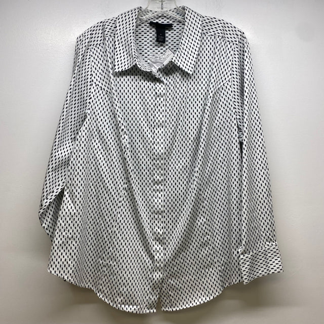 Lane Bryant Women's Size 2X-20 Black-White Pattern Button Down Shirt –  Treasures Upscale Consignment