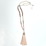 Panacea Peach-White Quartz and Howlite Necklace