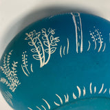 Handmade Aqua-White Ceramic Pottery Bowl