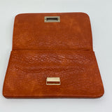 Shiraleah Orange Pebbled Faux Leather Clutch